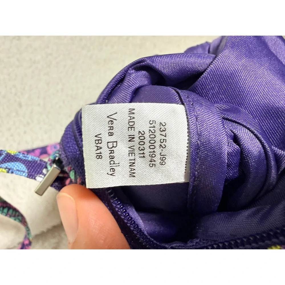 Vera Bradley Purple Paisley Floral Batik Leaves Crossbody Bag
